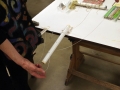 Sharon Marquardt demonstrate wrapping the warp